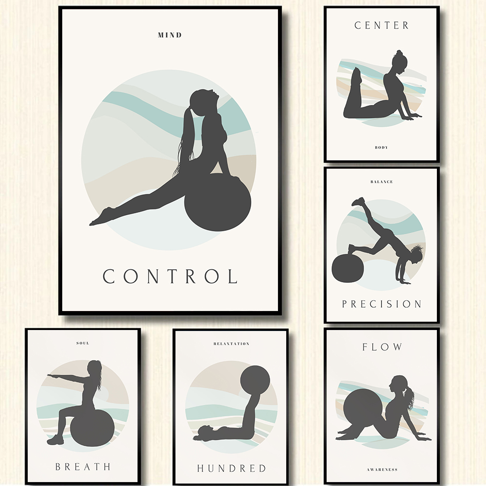 Yoga Fitness Quotes - Minimalist Pilates Yoga Fitness Girl Motivational