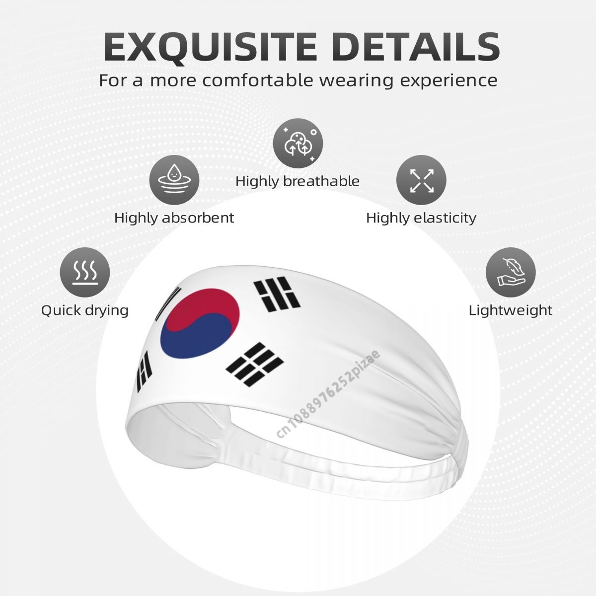 South Korea Flag Men Women Ban - Yoga Fitness Stretching Strap recension och pris