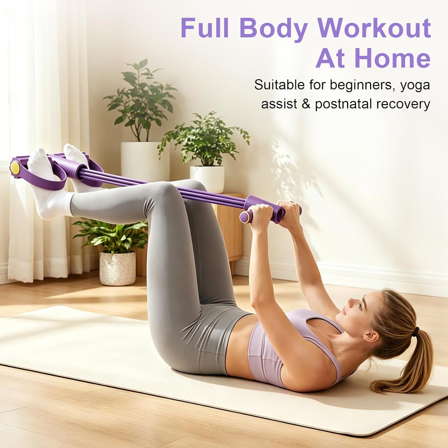 4-Tube Resistance Band Multi F - Yoga Fitness Stretching Strap recension och pris
